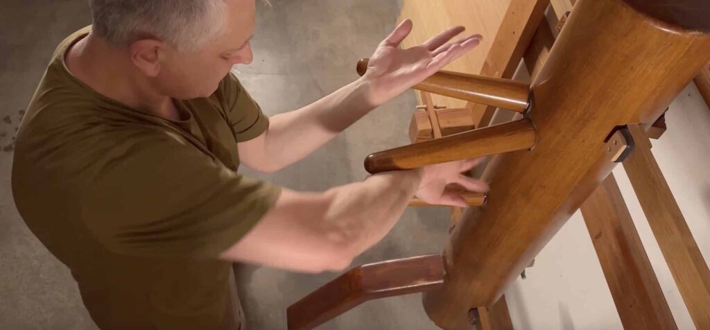 Branko Knezevic demonstrating inside Tan Sao and Bong Sao combination on the Wing Chun wooden dummy